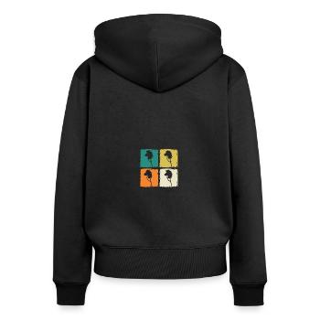 Steckenpferd Hobby Horsing - Frauen Premium Bio Zip Hoodie - Schwarz - Hinten - Julia (174cm)
