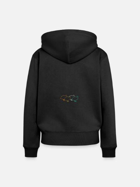 Hühner Hahn Perlhuhn - Frauen Premium Bio Zip Hoodie - Schwarz