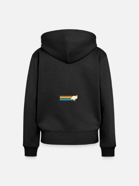 Hühner Hahn Perlhuhn - Frauen Premium Bio Zip Hoodie - Schwarz