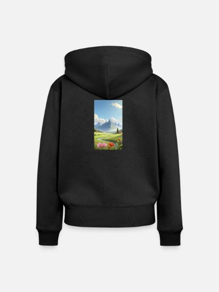 Landschaft - Frauen Premium Bio Zip Hoodie - Schwarz
