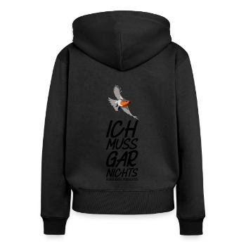 Vogelbeobachtung Vögel Beobachten Birding Vogel - Frauen Premium Bio Zip Hoodie - Schwarz - Hinten - Julia (174cm)