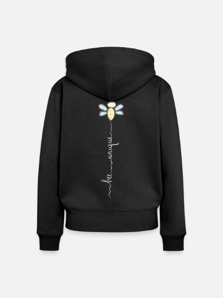 bee unique! - Frauen Premium Bio Zip Hoodie - Schwarz