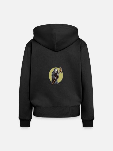 Grim Reaper - Frauen Premium Bio Zip Hoodie - Schwarz