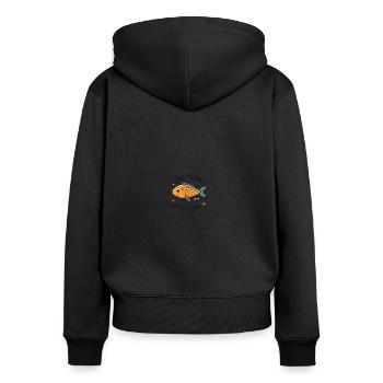 T-shirt Love fishing Fisherman Fan Fishing Gift Idea - Women's Premium Organic Zip Hoodie - black - Back - Julia (174cm)