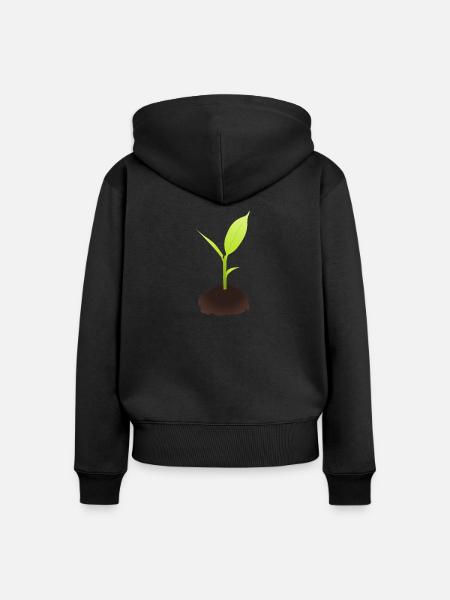 Spross Illustration - Frauen Premium Bio Zip Hoodie - Schwarz