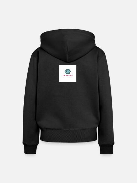 Hundepfote - Frauen Premium Bio Zip Hoodie - Schwarz