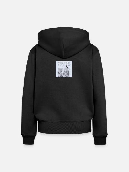 Paris - Frauen Premium Bio Zip Hoodie - Schwarz