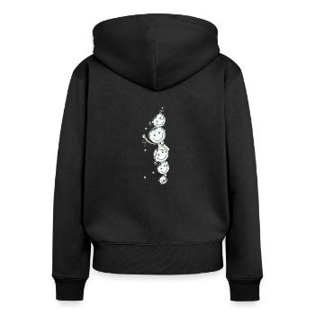 Familie - Frauen Premium Bio Zip Hoodie - Schwarz - Hinten - Julia (174cm)