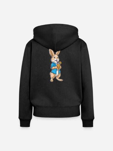 Hase Saft - Frauen Premium Bio Zip Hoodie - Schwarz