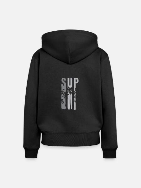 SUP - Frauen Premium Bio Zip Hoodie - Schwarz