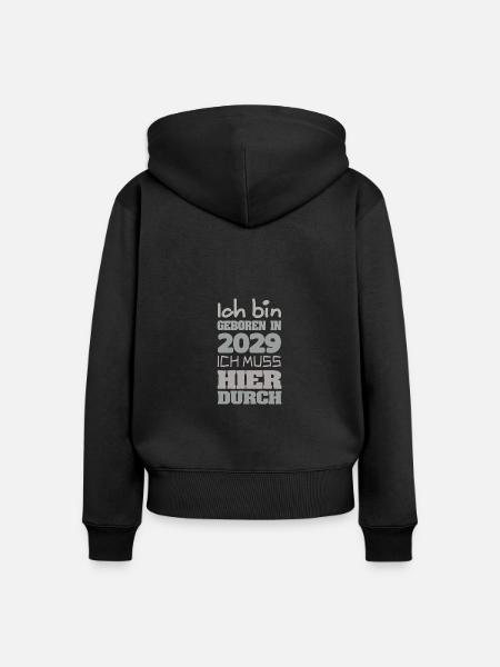 2029 - Frauen Premium Bio Zip Hoodie - Schwarz