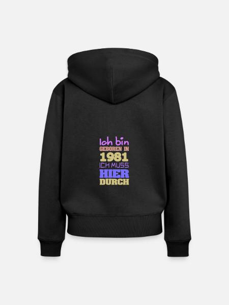 1981 - Frauen Premium Bio Zip Hoodie - Schwarz