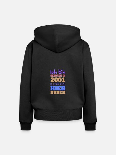 Bin geboren in 2001 - Frauen Premium Bio Zip Hoodie - Schwarz