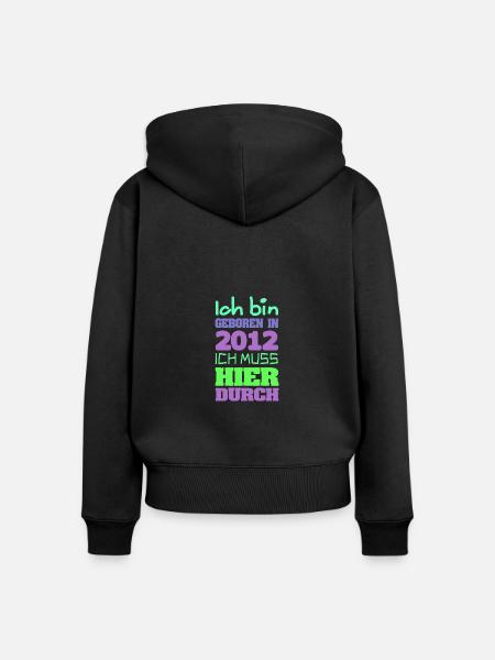 2012 - Frauen Premium Bio Zip Hoodie - Schwarz