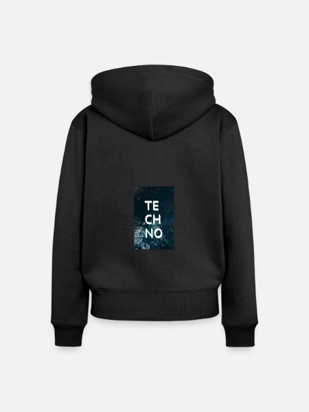 Techno lover Musikfestival Universum - Frauen Premium Bio Zip Hoodie -
