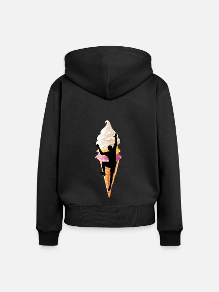eisklettern eispickel klettern am eis - Frauen Premium Bio Zip Hoodie - Schwarz