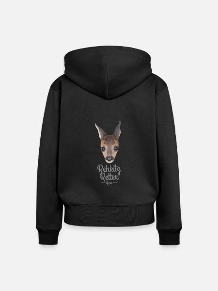 Rehkitz 1.1 - Frauen Premium Bio Zip Hoodie - Schwarz