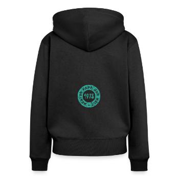1973 - Women's Premium Organic Zip Hoodie - black - Back - Julia (174cm)