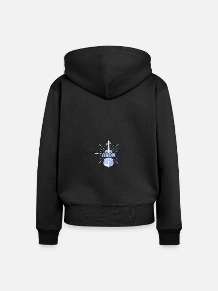 Geschenk für Aron - Frauen Premium Bio Zip Hoodie - Schwarz