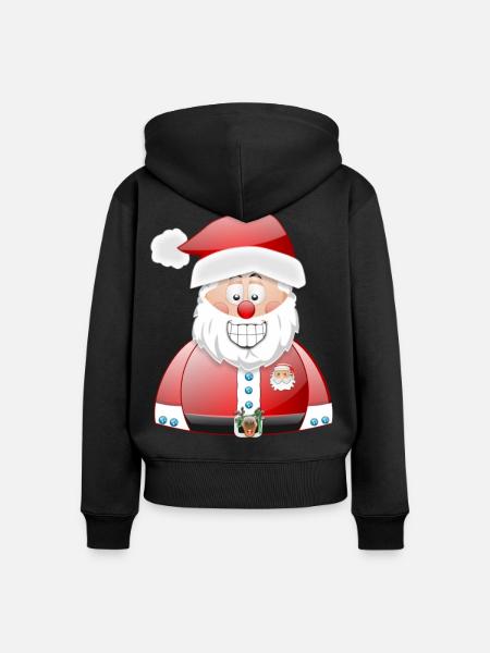 WeihnachtsmannWeihnachtsmann - Frauen Premium Bio Zip Hoodie - Schwarz