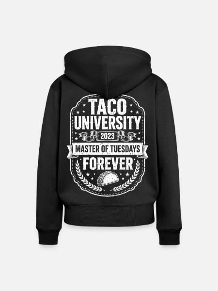 Taco University Master of Tuesdays - Frauen Premium Bio Zip Hoodie - Schwarz