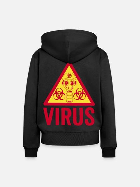 Viraler Krieg (rot und gelb) - Frauen Premium Bio Zip Hoodie - Schwarz