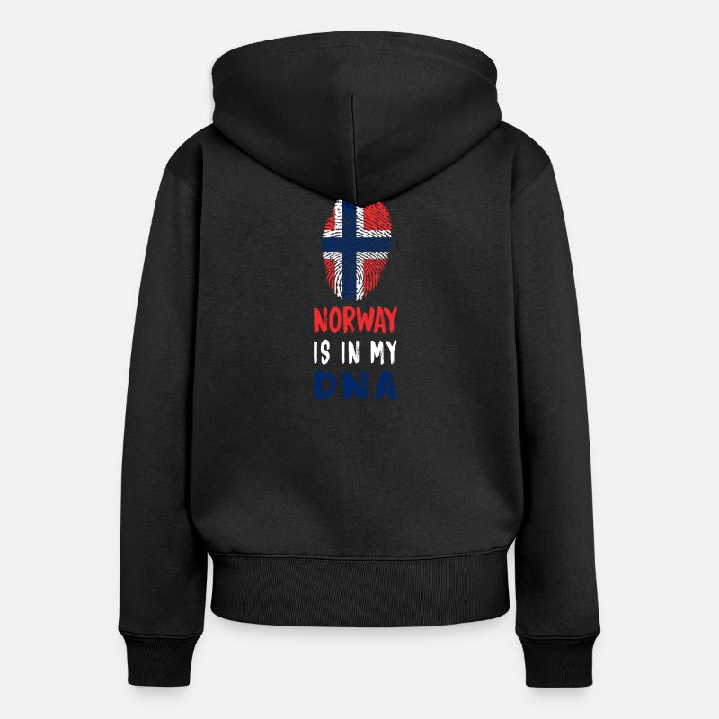 La Norvège est dans mon idée de conception/cadeau - Sweat à capuche zippé Premium bio Femme - noir