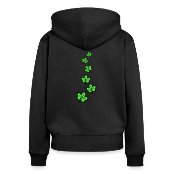 Maple Leaf Autumnal Leaves - Women's Premium Organic Zip Hoodie - black - Back - Julia (174cm)