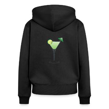 Cocktail avec parapluie. Douces soirées d’été avec plaisir - Sweat à capuche zippé Premium bio Femme - noir - Dos - Julia (174cm)