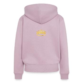 Goldene Krone 05 - Frauen Premium Bio Zip Hoodie - Altrosa - Hinten - Julia (174cm)