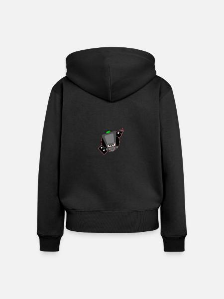 Halloween Booo! - graues Monster - Frauen Premium Bio Zip Hoodie - Schwarz