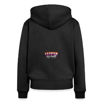 Lesben LGBT Pride Lesbian Rainbow Flag - Frauen Premium Bio Zip Hoodie - Schwarz - Hinten - Julia (174cm)