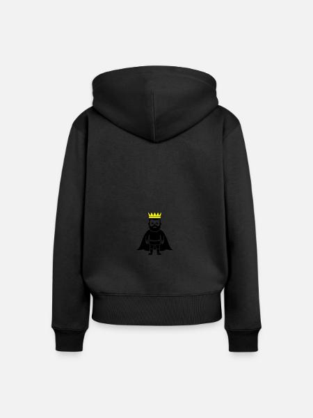 König - Frauen Premium Bio Zip Hoodie - Schwarz