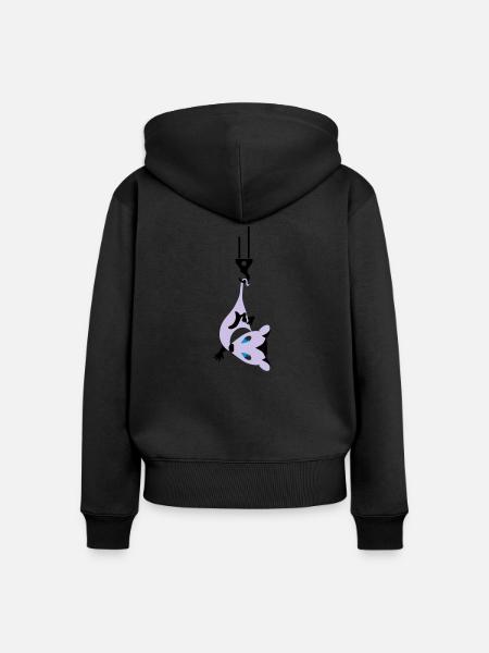 opossum - Frauen Premium Bio Zip Hoodie - Schwarz