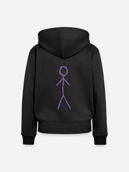 Skizze Strichmännchen - Frauen Premium Bio Zip Hoodie - Schwarz