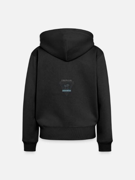 TROPICAL PARADISE - Frauen Premium Bio Zip Hoodie - Schwarz