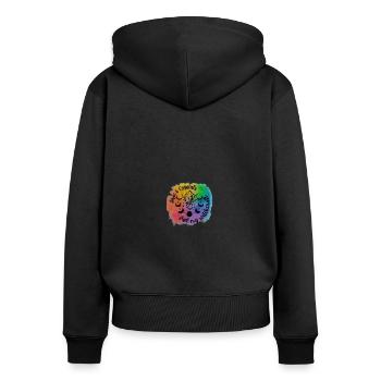 Sage and Crystals fuel my witchcraft - Frauen Premium Bio Zip Hoodie - Schwarz - Hinten - Julia (174cm)