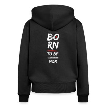 Born to be a Rottweiler - Frauen Premium Bio Zip Hoodie - Schwarz - Hinten - Julia (174cm)