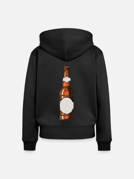 Bierflasche Bier Trinken Symbol - Frauen Premium Bio Zip Hoodie - Schwarz