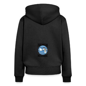Sages-femmes - Sweat à capuche zippé Premium bio Femme - noir - Dos - Julia (174cm)