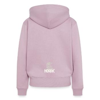 Nordic Wikinger Motiv - Frauen Premium Bio Zip Hoodie - Altrosa - Hinten - Julia (174cm)