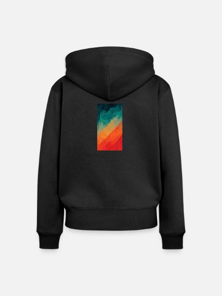 Von Blau zu Rot - Frauen Premium Bio Zip Hoodie - Schwarz