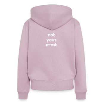 not your ernst - Frauen Premium Bio Zip Hoodie - Altrosa - Hinten - Julia (174cm)