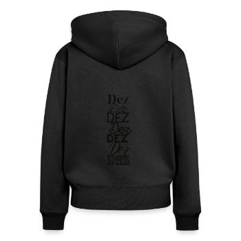 Tête - Sweat à capuche zippé Premium bio Femme - noir - Dos - Julia (174cm)