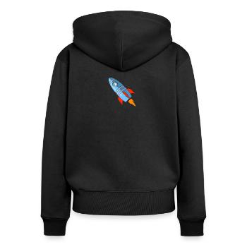 rocket - Women's Premium Organic Zip Hoodie - black - Back - Julia (174cm)