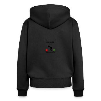 Bonaire Antillen Karibik Insel Urlaub - Frauen Premium Bio Zip Hoodie - Schwarz - Hinten - Julia (174cm)