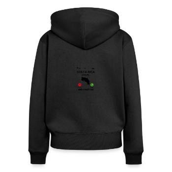 Costa Rica Mittelamerika Urlaub - Frauen Premium Bio Zip Hoodie - Schwarz - Hinten - Julia (174cm)
