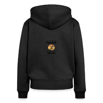 Málaga Andalusien Spanien Urlaub Malaga - Frauen Premium Bio Zip Hoodie - Schwarz - Hinten - Julia (174cm)