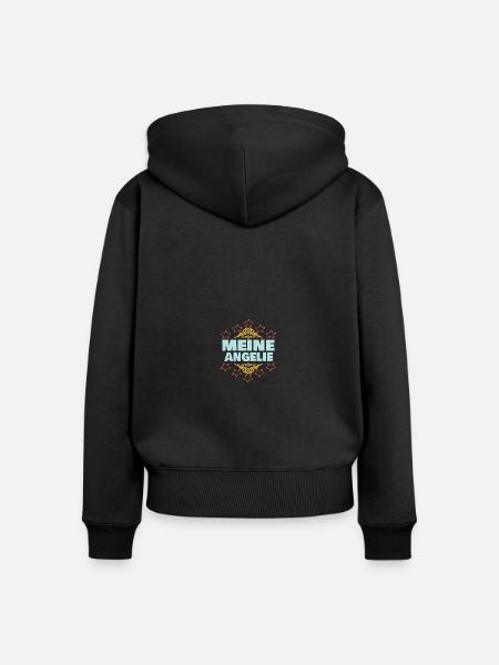 Angelie als Mädchen - Frauen Premium Bio Zip Hoodie - Schwarz