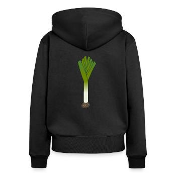 leek - Women's Premium Organic Zip Hoodie - black - Back - Julia (174cm)